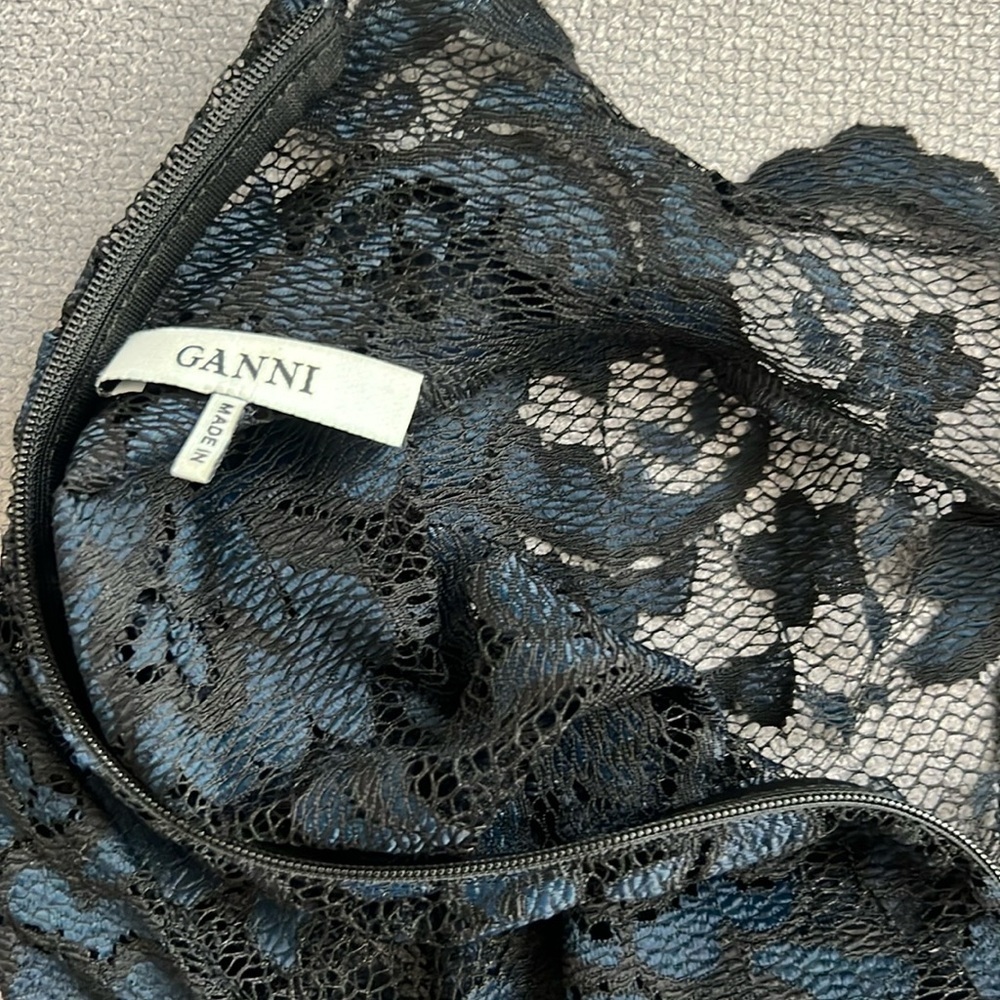 Ganni Elegant Navy Lace Dress Size 6 - Picture 11 of 15